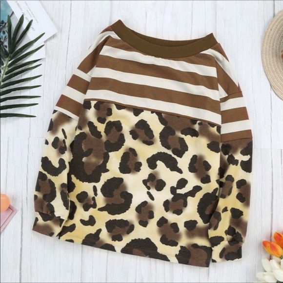 FINAL MARK-DOWN LEOPARD PRINT TOP W/BROWN STRIPES - Picture 6 of 7